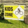 Sunburst Systems Sign Kid's Zone 32 in x 22 in Corrugated, 4-Pack PK 3855